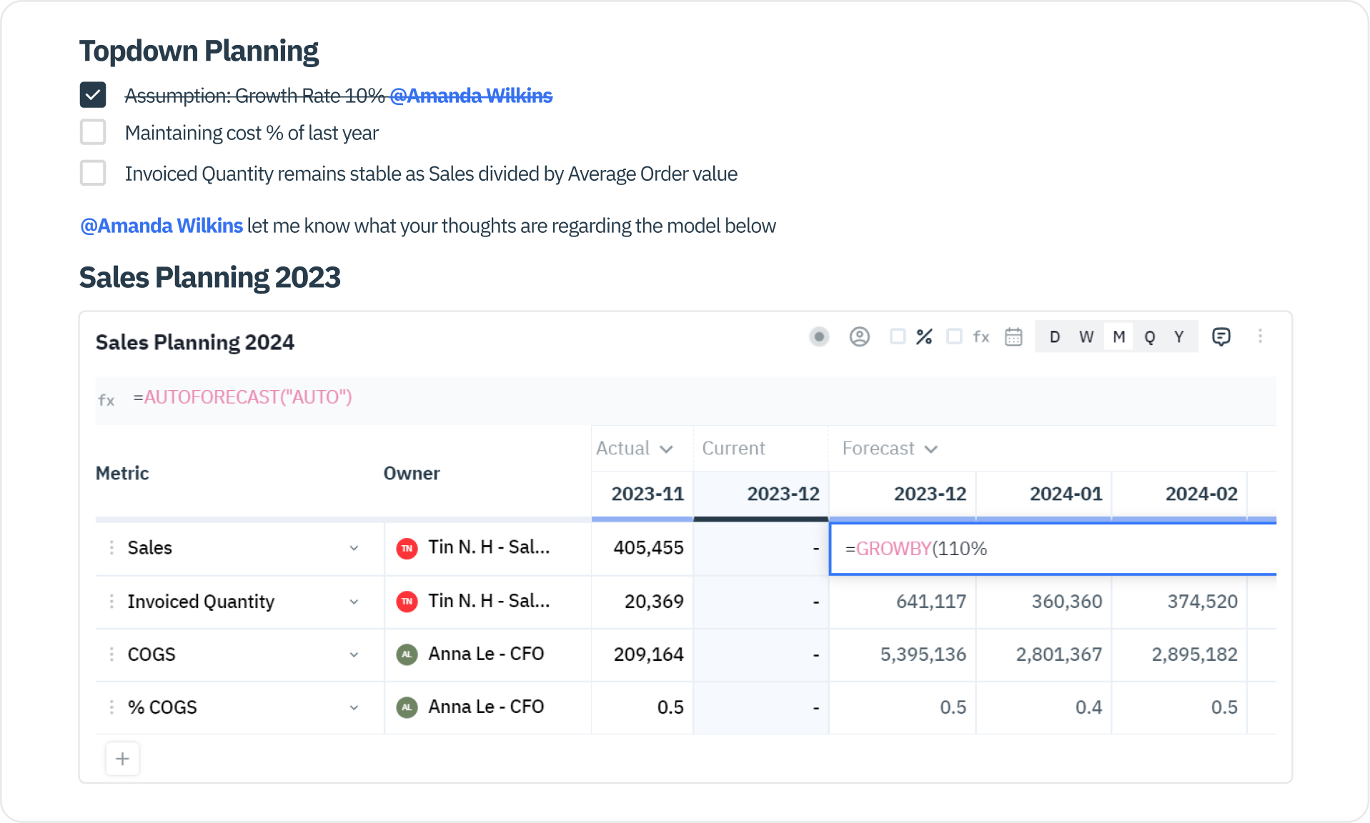 Planning & Forecast